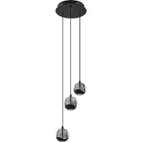 LUCANDE Taklampa , Hayley, Svart, Vardagsrum, Glas, Design