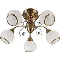 LINDBY Taklampa Corentin , dimbar, Brun / mässing, Vardagsrum / matsal, Glas, Antik, Taklampa