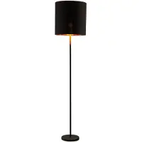 LINDBY Golvlampa Nymar , Svart, Vardagsrum / matsal, Textil / tyger / siden, Modern, Golvlampa
