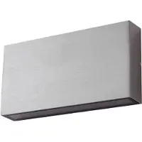 LINDBY LED-utomhusvägglampa Jarte, silver, metall, 17 cm, IP54 Jarte, Förkromad / silver, Aluminium / grå / zink, Modern