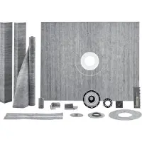 Vevor Duschkarbursats, 1219x1524 mm duschkarbursats med 50,8 mm ABS-centralfläns, vattentätt membran, galler i rostfritt stål, sluttande duschkarlsstänger, passar för badrum