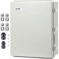 Vevor Kopplingsdosa för utomhusbruk, 530 x 430 x 200 mm, ABS-plastkapsling med gångjärnsförsett lock, spärr i rostfritt stål, IP67 dammtät vattentät för utomhusprojekt