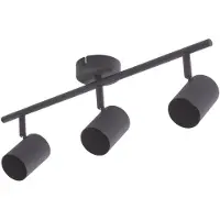 LINDBY takspotlight Jorell, svart, 51 cm, 3 lampor, GU10 Jorell , dimbar, Svart, Arbetsrum / kontor, Metall, Modern, Spotlight