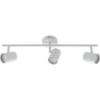 LINDBY takspotlight Jorell, vit, 55 cm, 3 lampor, metall, GU10 Jorell , dimbar, Vitt / opal, Vardagsrum / matsal, Metall, Modern, Spotlight