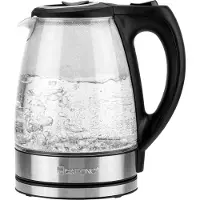 Clatronic WKS 3744 G Vattenkokare Rostfritt stål, Glas Kapacitet: 1.7 l
