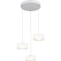 Globo Pendellampa Belinda, Vitt / opal, Vardagsrum / matsal, Glas