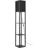 LINDBY Golvlampa Birta , Svart, Vardagsrum / matsal, Trä, Modern, Golvlampa