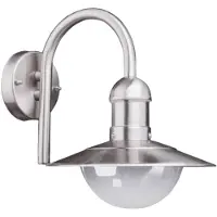 LINDBY Vägglampa utomhus Damion , dimbar, Aluminium / grå / zink, Rostfritt stål, Modern
