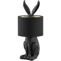 LINDBY Bordslampa Lorentina , Svart, Vardagsrum / matsal, Textil / tyger / siden, Design, Bordslampa