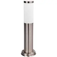 LINDBY sockellampa Kristof, stål, 45 cm hög, E27 Kristof, Aluminium / grå / zink, Rostfritt stål, Modern, Utomhuslampa