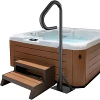 Vevor Bubbelpoolshandledare, 360 vridbar sidohandledare för spa med 35"-57" justerbar höjd, rostsäker aluminium Spa Step Bubbelstång med skjutbar bas för inomhus och utomhus, 600 LBS kapacitet