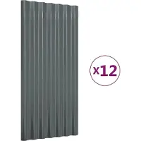vidaXL Takpaneler, 12 St., Pulverlackerat Stål, 80X36 Cm