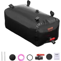 Vevor Vattenbehållare, 113L Bärbar &amp; Hopfällbar Vattenpåse, Slitstark 1000D PVC Mjuk Vattenpåse, Läckagesäker Campingtankbehållare för Trädgårdsbevattning RV Nödanvändning, Svart