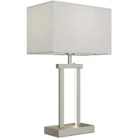LINDBY Bordslampa Sigurd , dimbar, Aluminium / grå / zink, Vardagsrum / matsal, Textil / tyger / siden, Modern, Bordslampa
