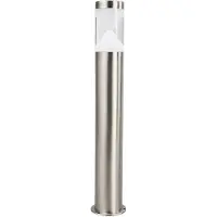 LINDBY LED-väglampa Fabrizio, höjd 56 cm, stål Fabrizio, Aluminium / grå / zink, Rostfritt stål, Modern