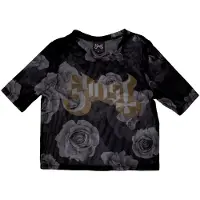 Ginza.se Ghost: Ladies Crop Top/Logo & Roses (Black) (Mesh) (XX-Small)