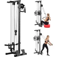 Vevor LAT Pull Down-maskin, 3-i-1 radkabelmaskin, kabelmaskiner för hemmagym med 18 nivåer av höjdjustering, väggmonterad design, belastning 227 kg latorn för helkroppsträning, enarmsträning