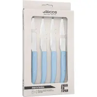 Arcos Biffknivar - ARCOS - Set om 4 - Blad i Rostfritt Stål NITRUM - Ergonomiskt Handtag - Färg Blå