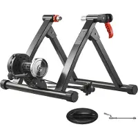 Vevor Cykeltrainer, 6 motståndsnivåer, 660,4-736,6 mm och 700C hjul, hopfällbart magnetiskt cykelställ för inomhusträning med snabbkopplingsspett och framhjulslyftare, svart