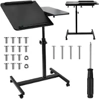 Macleans MC-121 B Mobile Desk/Laptop Stand, Black, Height Adjustable 59–89 cm, Max. 30 kg