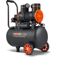 Vevor 35L 1,8KW luftkompressor, 0,145 m³/min FAD @ 6,21 bar oljefri luftkompressortank och 8 bar maxtryck för bilreparationer, däckpumpning, sprutmålning, spikning av träslöjd