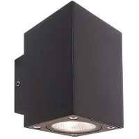 Deko-light LED utomhus vägglampa Cubodo Double Mini, Svart, Aluminium / grå / zink, Modern, LED-vägglampa utomhus