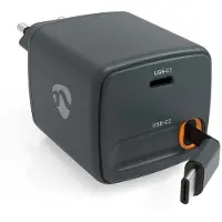 Nedis Väggladdare | Med indragbar kabel | 65 W | GaN | PD3.0 30W | 3.0 / 3.25 A A | Antal utgångar: 1 | USB-C(tm) | USB-C(tm) utdragbar kabel | 0.75 m | Automatiskt val av Spänning | Svart