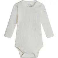 Hust & Claire Body l/ä - Berry - Rib - Ull - Off White - - 50 - Body L/Ä