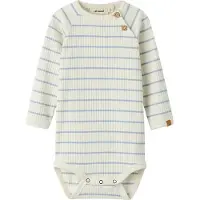 Name it Lil' Atelier Body l/ä - Rib - NbmKail - Coconut Mjölk/Zen Blue - - 68 - Body L/Ä