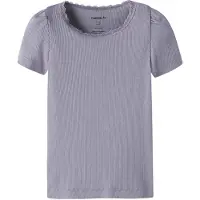 Name it T-shirt - Rib - Noos - NmfKab - Lavender Grå - - 5 år (110) - T-shirt
