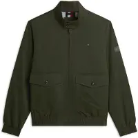 Tommy Hilfiger för män. MW0MW42507 Harringtonjacka med dragkedja och logotyp grön (XXL), Casual, Bomull