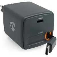 Nedis Väggladdare | Med indragbar kabel | 30 W | GaN | PD3.0 30W | 1.5 / 2.0 / 2.5 / 3.0 A | Antal utgångar: 1 | USB-C(tm) | USB-C(tm) utdragbar kabel | 0.75 m | Automatiskt val av Spänning | Svart