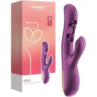 Honey Play Box Gem - App-styrd pärlbesatt G-punkts- och klitorisstimulerande vibrator (lila)