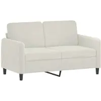 vidaXL 2-sitssoffa gräddvit 120 cm sammet