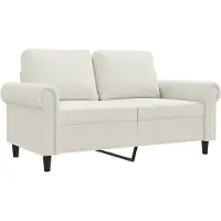 vidaXL 2-sitssoffa gräddvit 120 cm sammet