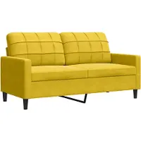 vidaXL 2-sitssoffa gul 140 cm sammet