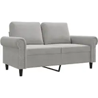 vidaXL 2-sitssoffa ljusgrå 120 cm sammet