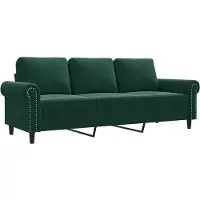 vidaXL 3-sitssoffa mörkgrön 180 cm sammet