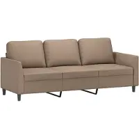 vidaXL 3-sitssoffa cappuccino 180 cm konstläder