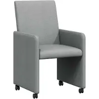 vidaXL Matstolar med hjul med hjul 2 pcs Ljusgrå 57 x 66 x 94 cm tyg