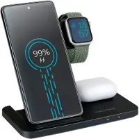 Grundig trådlöst laddställ 3 i 1 / 3 i 1 trådlös laddare mobil smartwatch earbuds / Qi laddstation