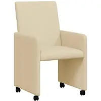 vidaXL Matstolar med hjul med hjul 2 pcs Kräm 57 x 66 x 94 cm tyg