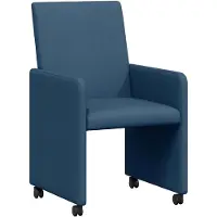 vidaXL Matstolar med hjul med hjul 2 pcs Blå 57 x 66 x 94 cm tyg
