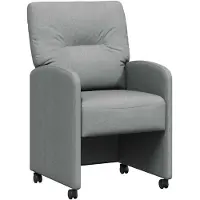 vidaXL Matstolar med hjul med hjul 2 pcs Ljusgrå 57 x 67 x 95 cm tyg
