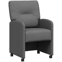 vidaXL Matstolar med hjul med hjul 2 pcs Mörkgrå 57 x 67 x 95 cm tyg