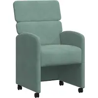 vidaXL Matstolar med hjul 2 pcs havsgrön 58 x 65 x 98 cm Sammet