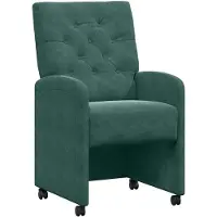 vidaXL Matstolar med hjul 2 pcs Mörkgrön 58 x 67 x 97 cm Sammet