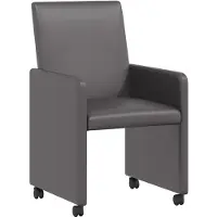 vidaXL Matstolar med hjul 2 pcs Grå 57 x 66 x 94 cm Konstläder