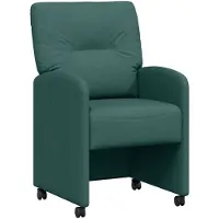 vidaXL Matstolar med hjul med hjul 2 pcs Mörkgrön 57 x 67 x 95 cm tyg