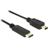 DeLOCK USB-kabel USB 2.0 USB Mini-B kontakt, USB-C-kontakt 2.00 m Svart 83336